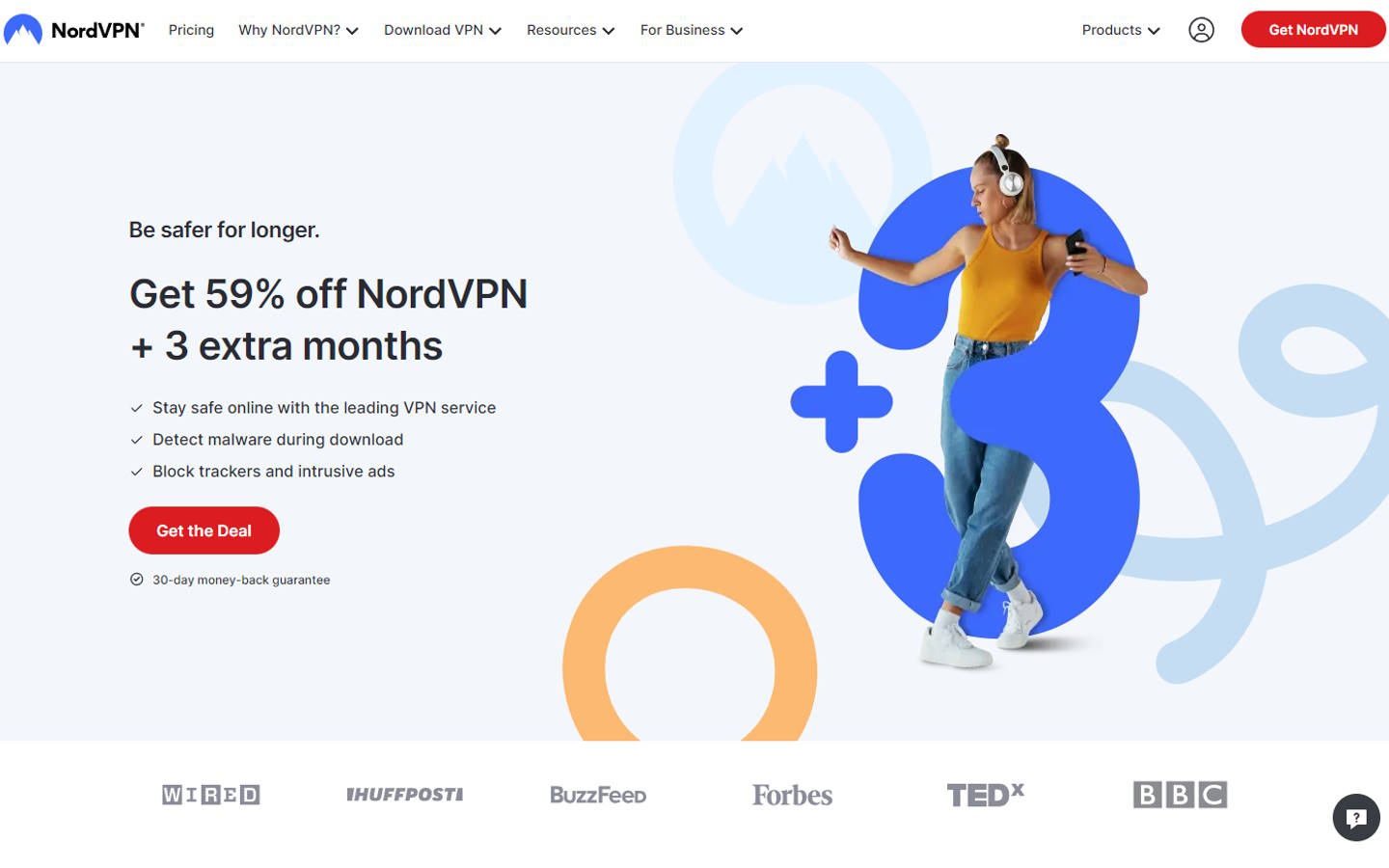 Screenshot NordVPN.com Homepage - May 24, 2023